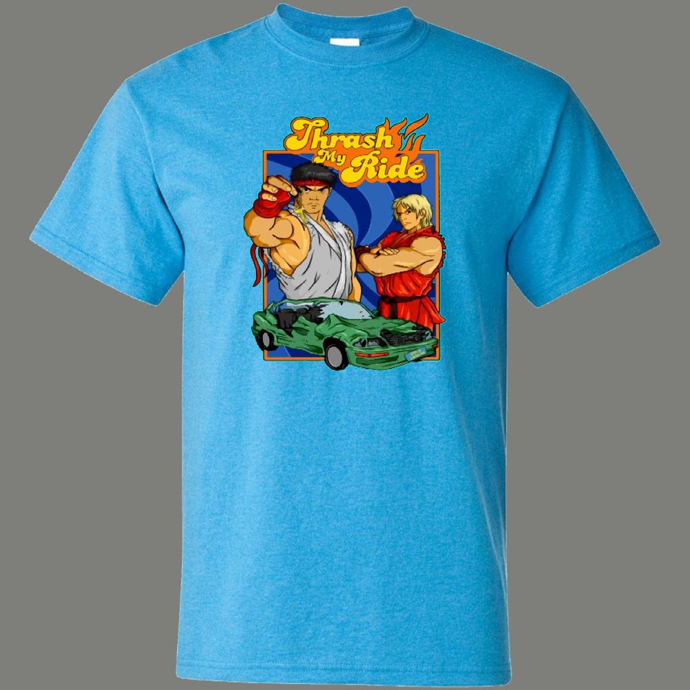 THRASH MY RIDE NO PARKING FIGHTER VIDEO GAMER TEE